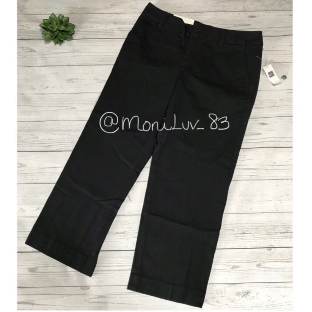 ✨NEW✨ GAP black curvy fit mid rise cropped trouser dress pants women’s 4